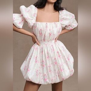 New Maison Amory Size Large  Romance Galore Floral Bubble Mini Dress Anthropolog